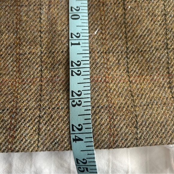 Vintage 70s Wool A-Line Skirt: Tan Brown Menswear Check, Size Medium - Picture 15 of 16